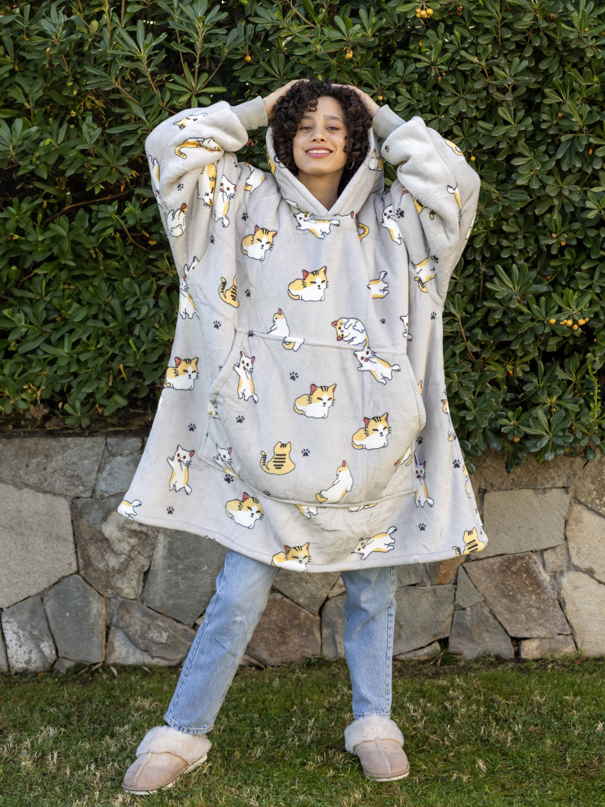 Polerón Lazy - Michis Gris😼